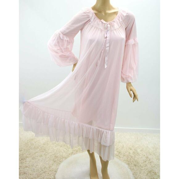 Chong Mu Other - Chung Nu Pink Nightgown Womens sz M Chiffon over Cotton Jersey fabric
